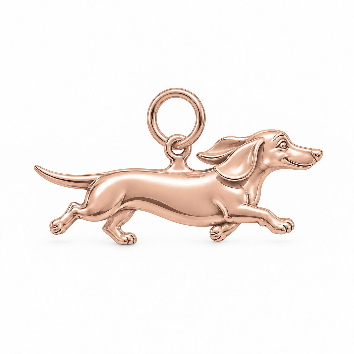 Dachshund - smooth coat — Little Joy Charm and Polyester Cord Bracelet Set — Rose Gold