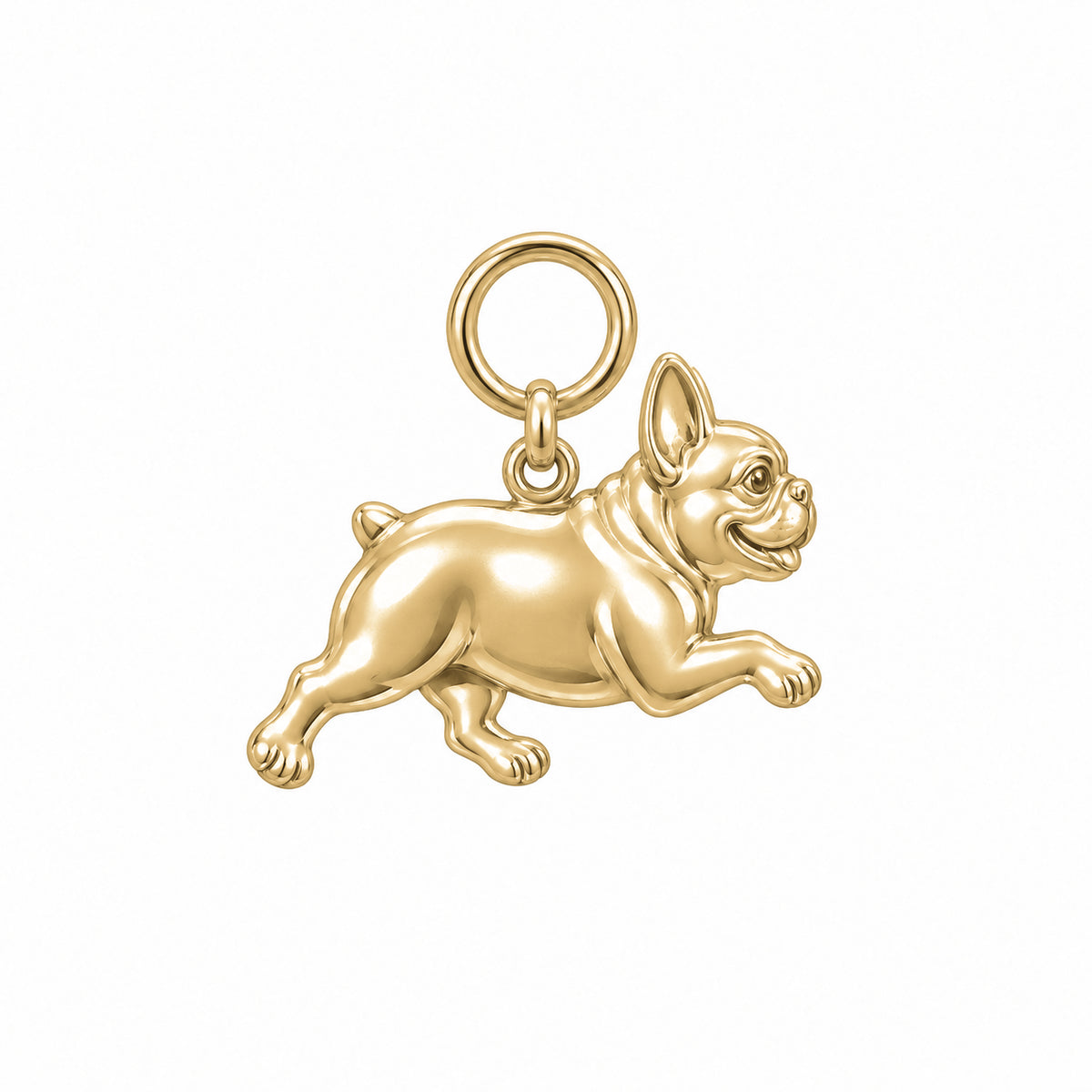 French Bulldog — Little Joy Charm and Polyester Cord Bracelet Set — Gold