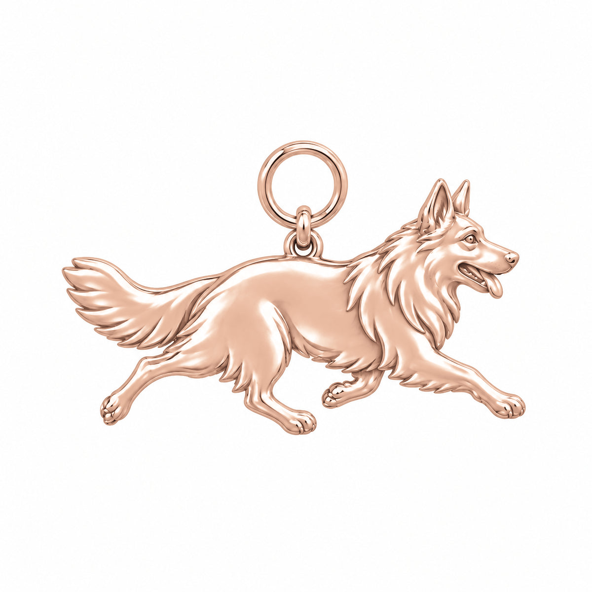 German Shepherd - long coat — Little Joy Charm and Polyester Cord Bracelet Set — Rose Gold