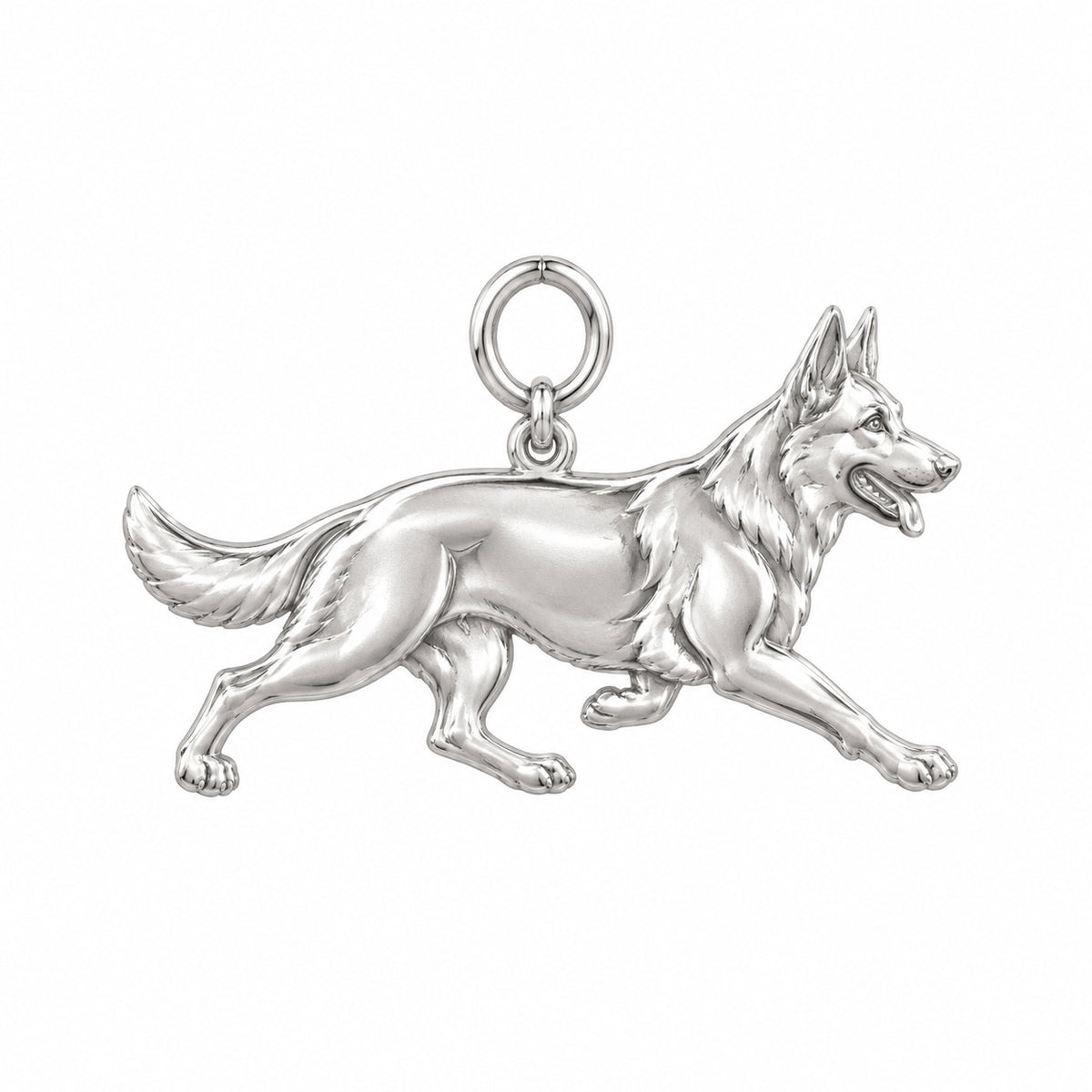 German Shepherd - standard coat — Little Joy Charm and Polyester Cord Bracelet Set — Silver