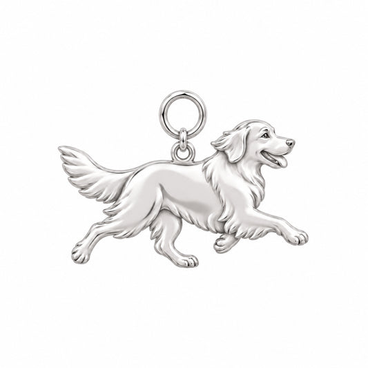 Golden Retriever — Little Joy Charm and Polyester Cord Bracelet Set — Silver