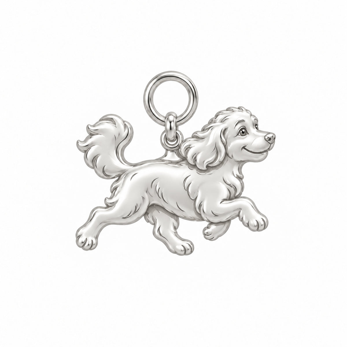 Goldendoodle - mini — Little Joy Charm and Polyester Cord Bracelet Set — Silver