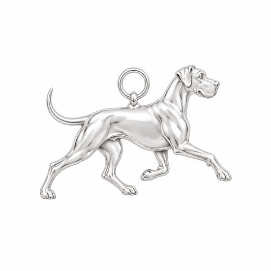 Great Dane - natural ears — Little Joy Charm and Polyester Cord Bracelet Set — Silver