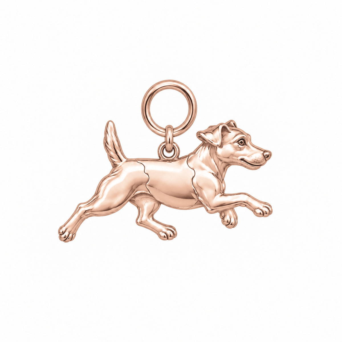 Jack Russell Terrier — Little Joy Charm and Polyester Cord Bracelet Set — Rose Gold