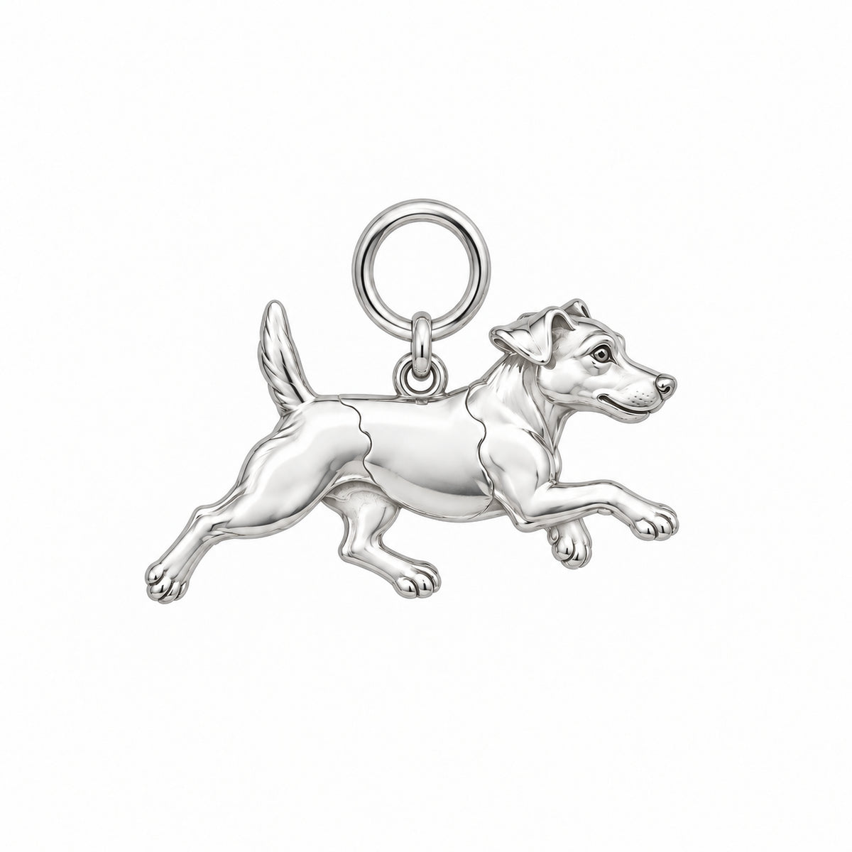 Jack Russell Terrier — Little Joy Charm and Polyester Cord Bracelet Set — Silver