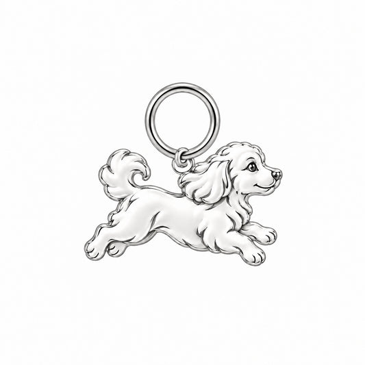 Maltipoo — Little Joy Charm and Polyester Cord Bracelet Set — Silver