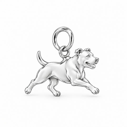 Pit Bull — Little Joy Charm and Polyester Cord Bracelet Set — Silver