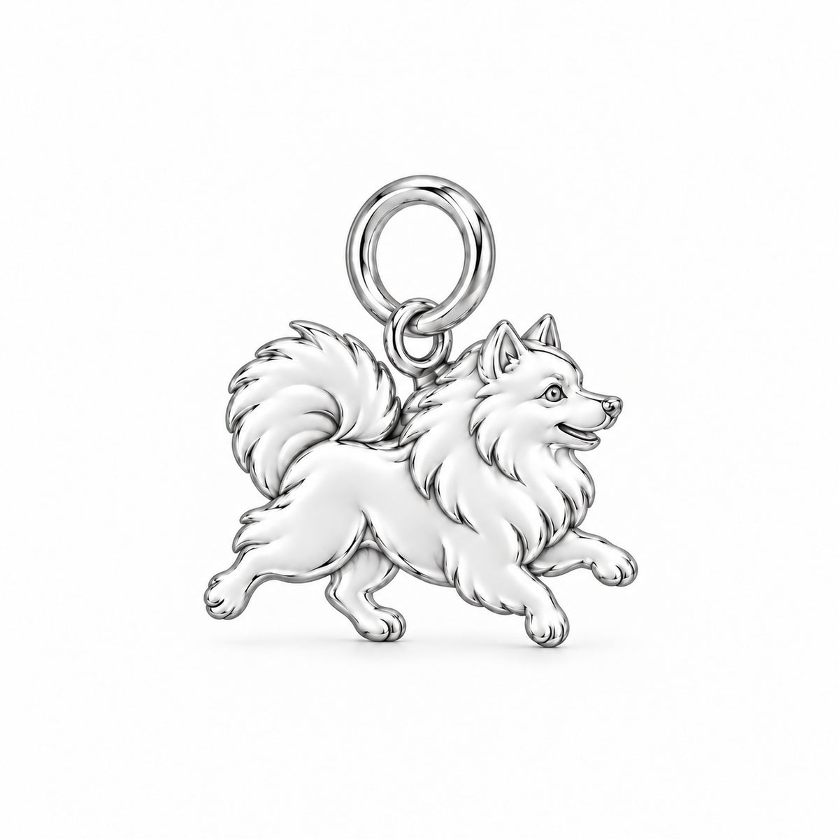 Pomeranian — Little Joy Charm and Polyester Cord Bracelet Set — Silver
