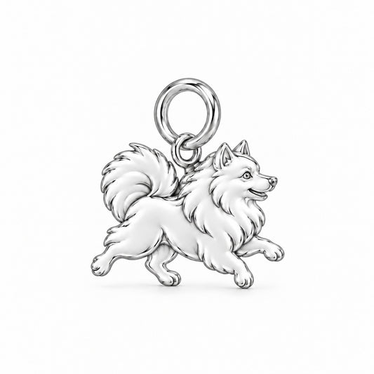 Pomeranian — Little Joy Charm and Polyester Cord Bracelet Set — Silver