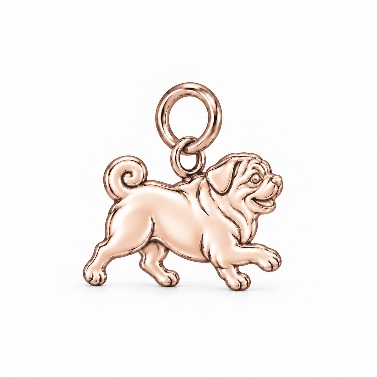 Pug — Little Joy Charm and Polyester Cord Bracelet Set — Rose Gold
