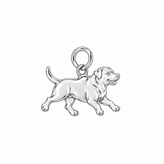 Rottweiler — Little Joy Charm and Polyester Cord Bracelet Set — Silver