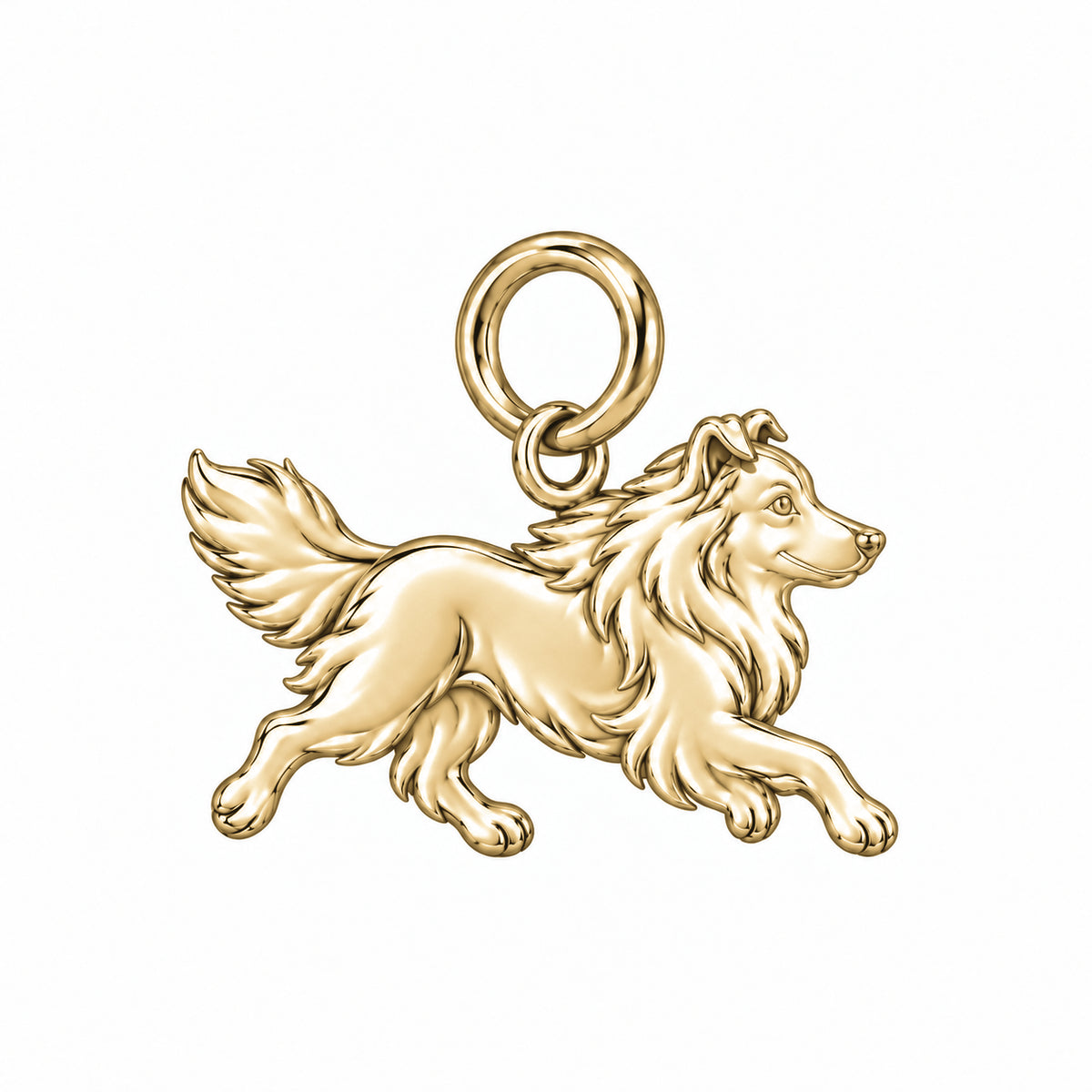 Shetland Sheepdog — Little Joy Charm and Polyester Cord Bracelet Set — Gold