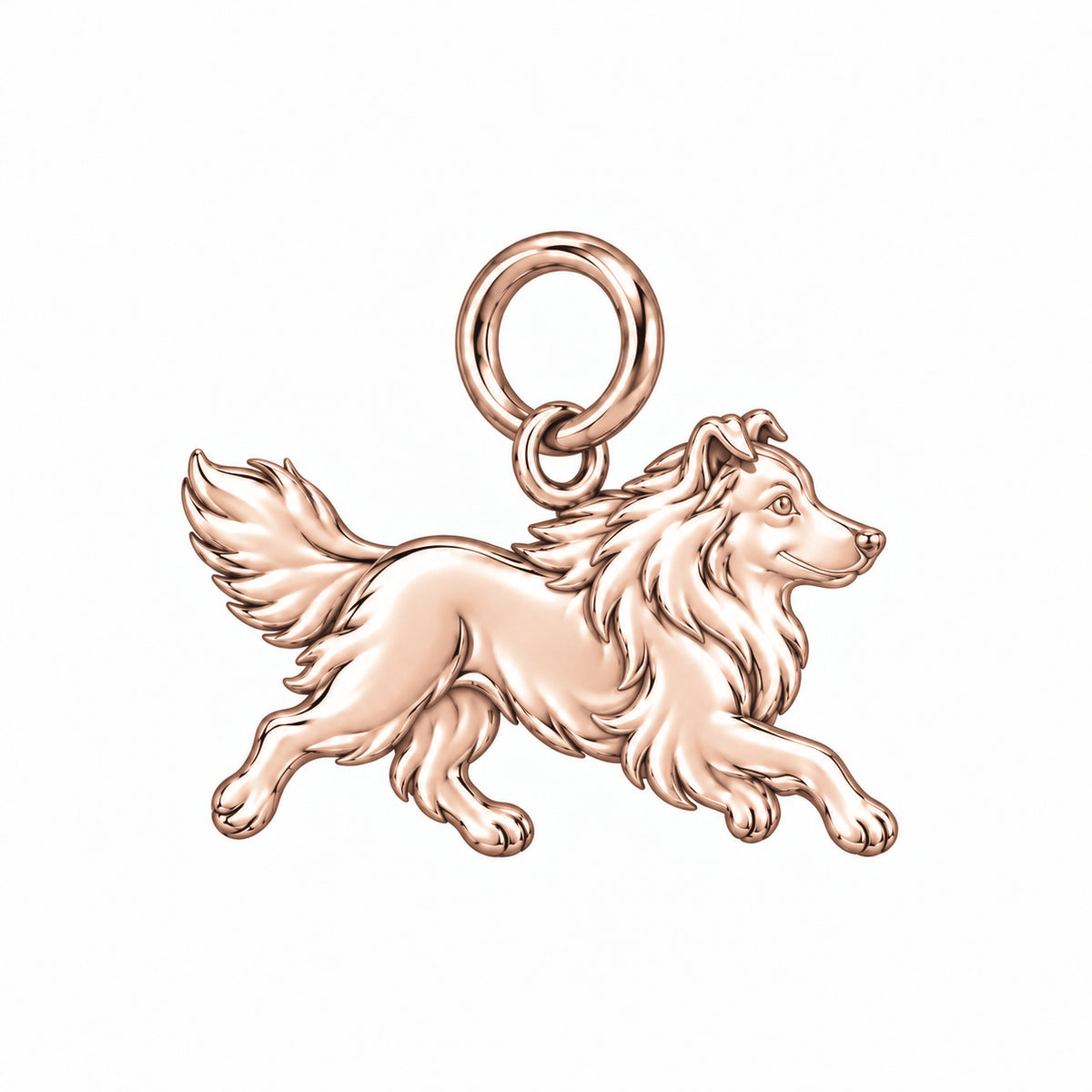 Shetland Sheepdog — Little Joy Charm and Polyester Cord Bracelet Set — Rose Gold
