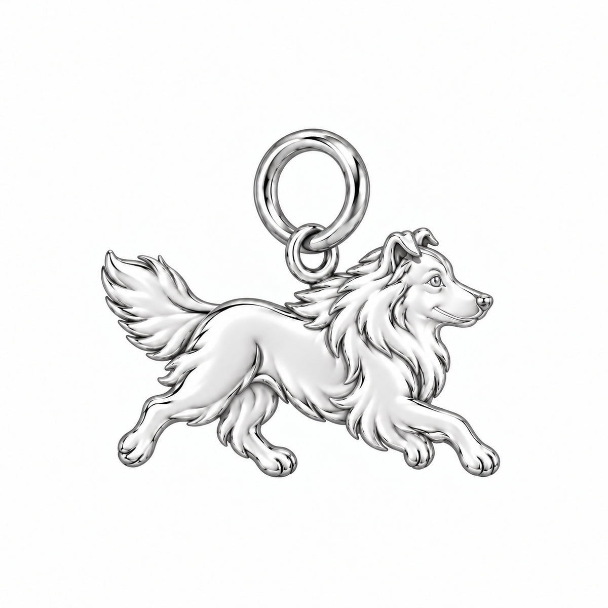 Shetland Sheepdog — Little Joy Charm and Polyester Cord Bracelet Set — Silver