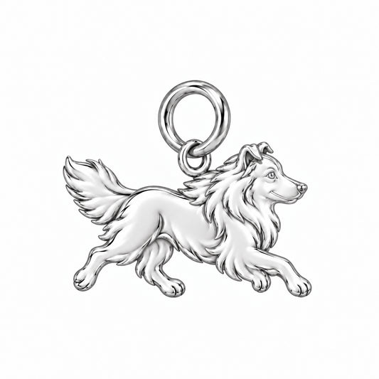 Shetland Sheepdog — Little Joy Charm and Polyester Cord Bracelet Set — Silver