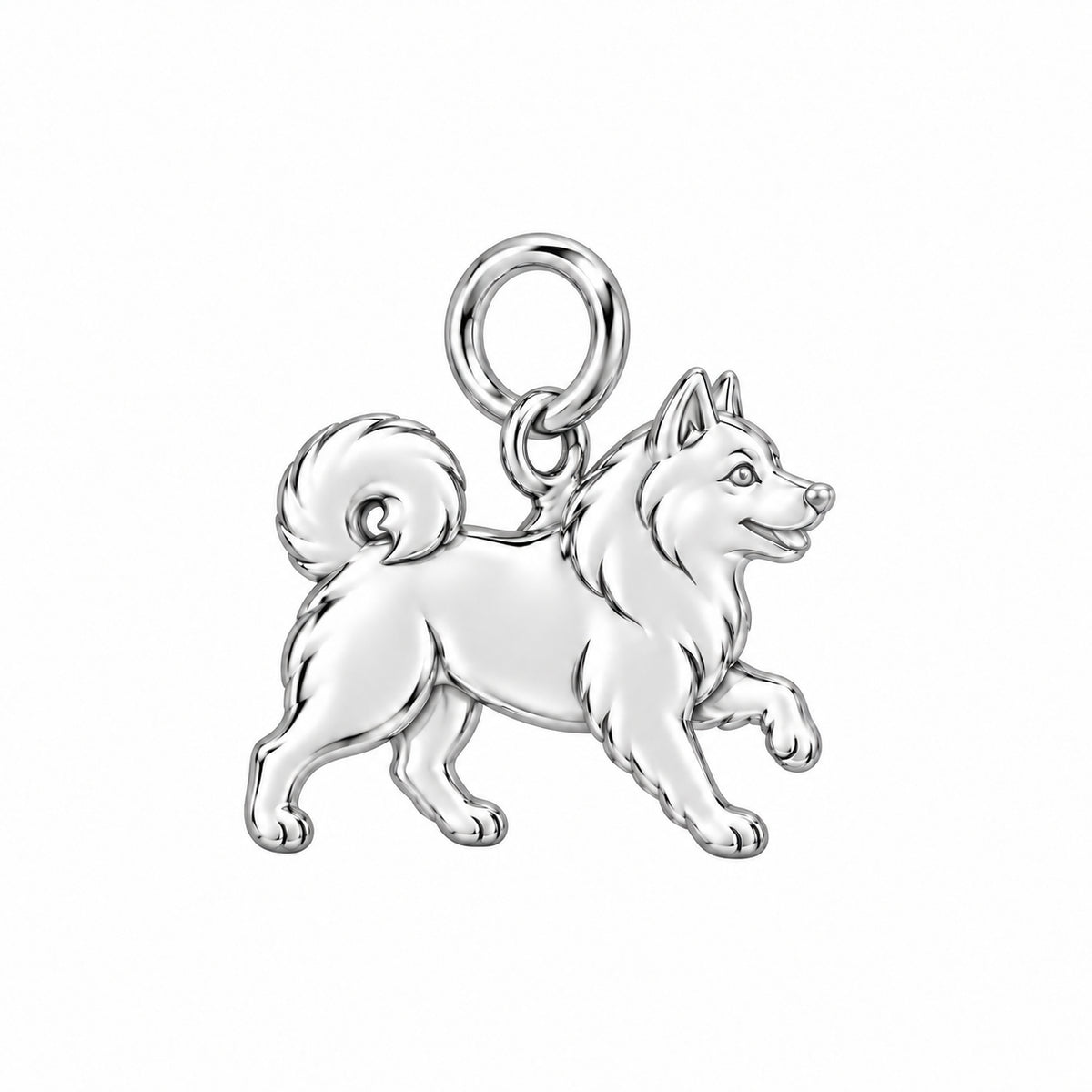 Shiba Inu — Little Joy Charm and Polyester Cord Bracelet Set — Silver
