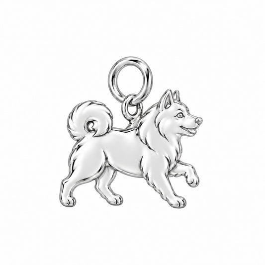 Shiba Inu — Little Joy Charm and Polyester Cord Bracelet Set — Silver