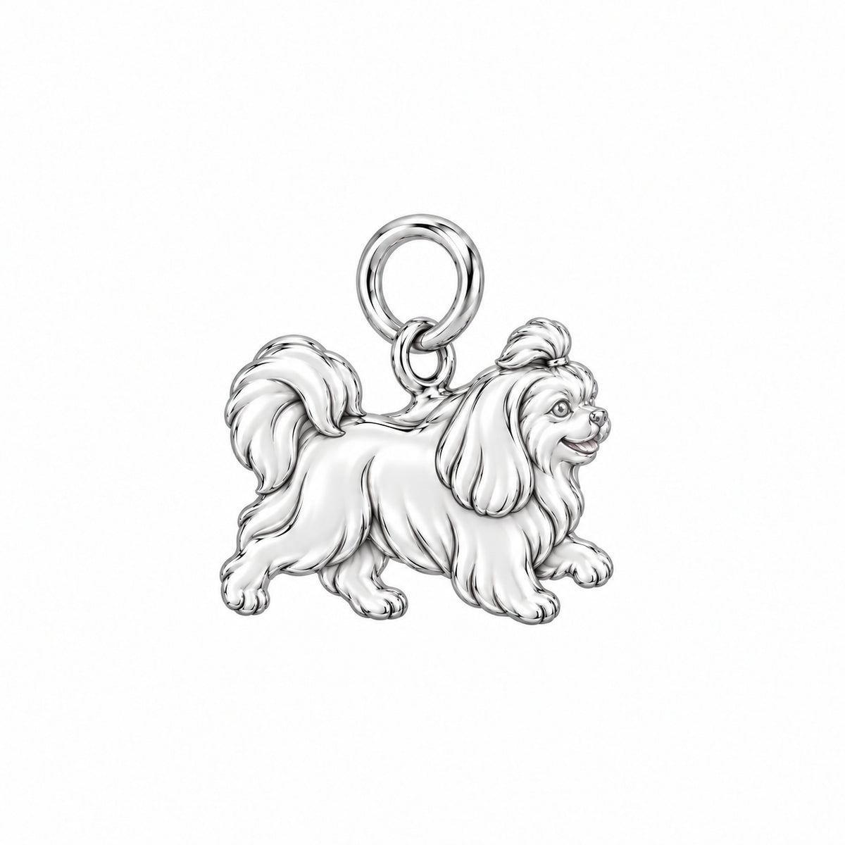 Shih Tzu - long coat — Little Joy Charm and Polyester Cord Bracelet Set — Silver