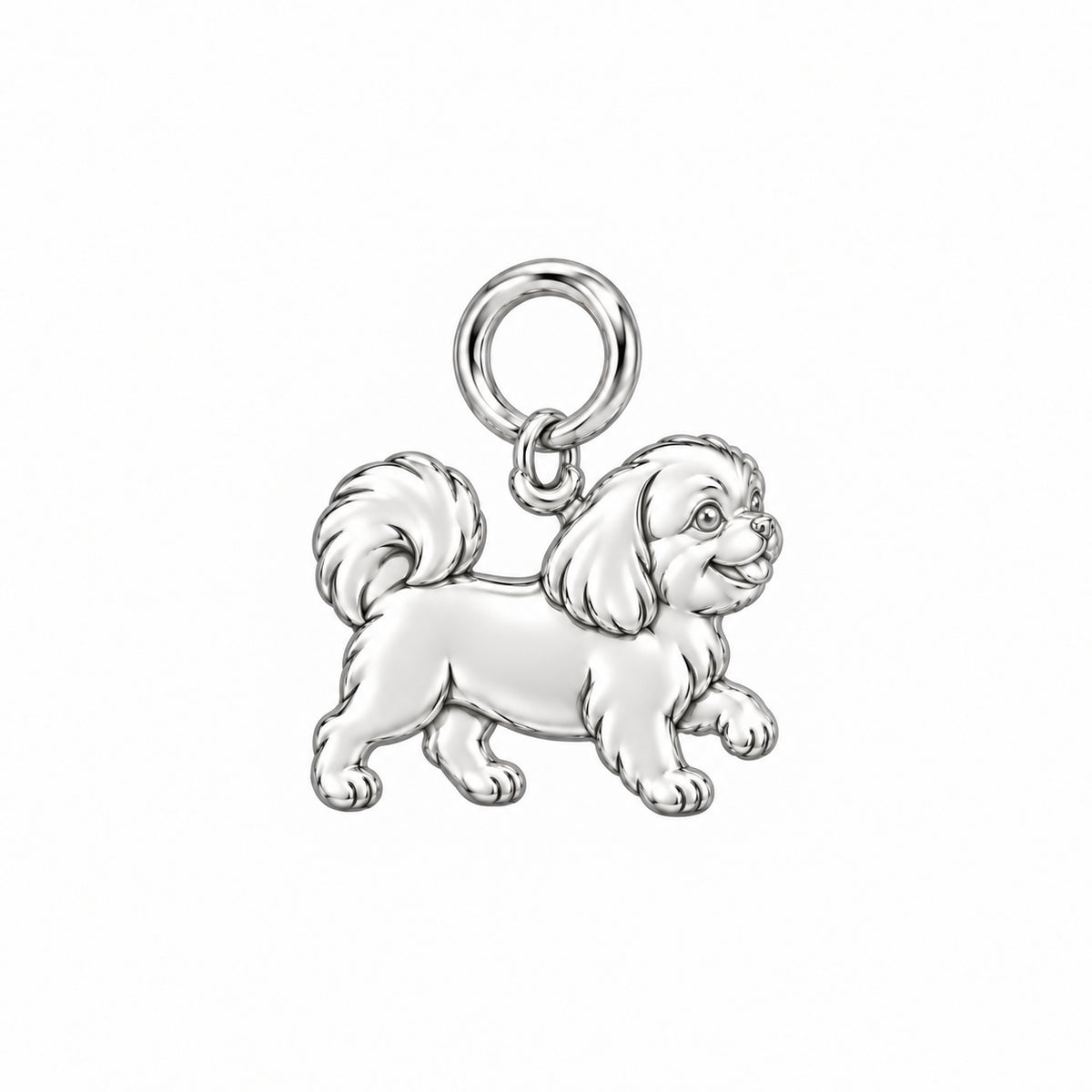 Shih Tzu - puppy cut — Little Joy Charm and Polyester Cord Bracelet Set — Silver
