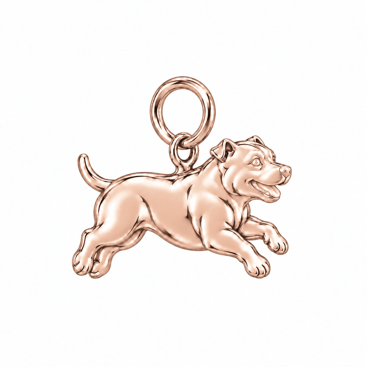 Staffordshire Bull Terrier — Little Joy Charm and Polyester Cord Bracelet Set — Rose Gold