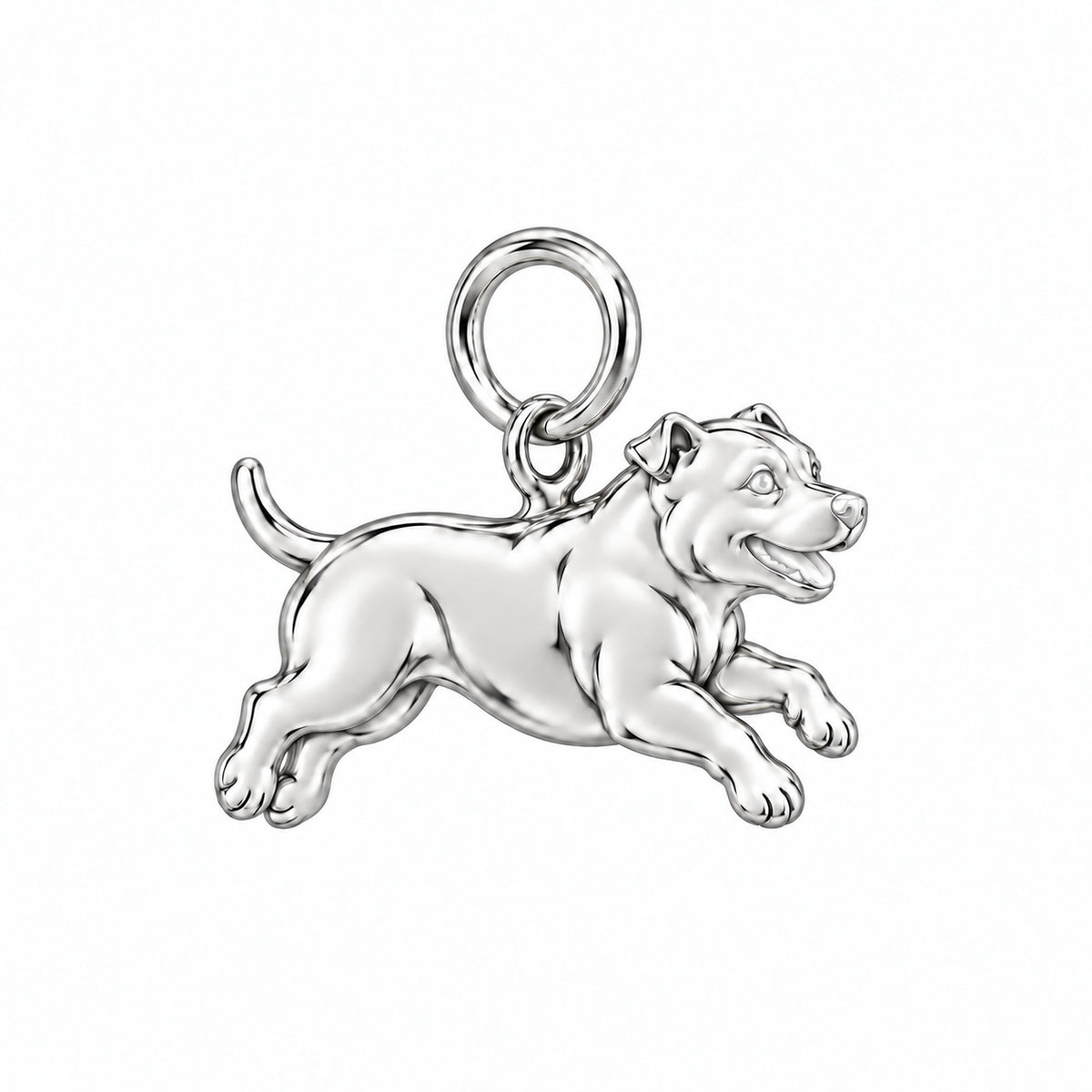 Staffordshire Bull Terrier — Little Joy Charm and Polyester Cord Bracelet Set — Silver