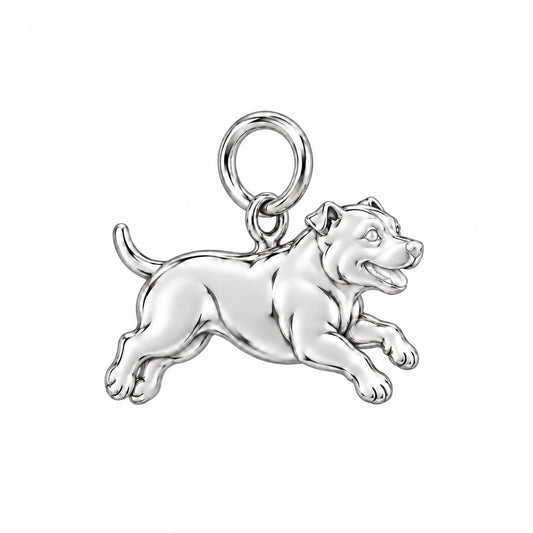 Staffordshire Bull Terrier — Little Joy Charm and Polyester Cord Bracelet Set — Silver