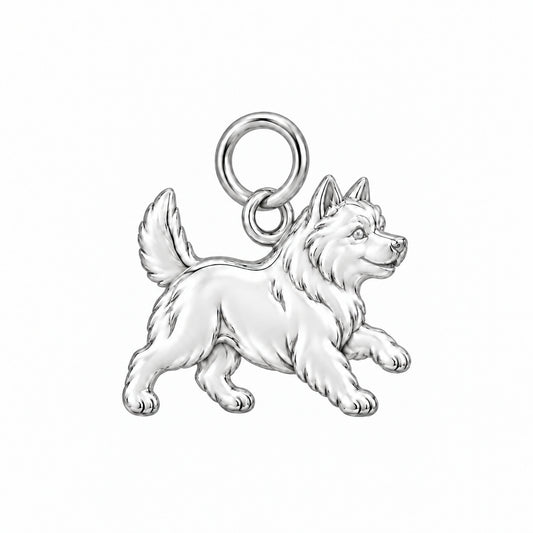 West Highland White Terrier — Little Joy Charm and Polyester Cord Bracelet Set — Silver