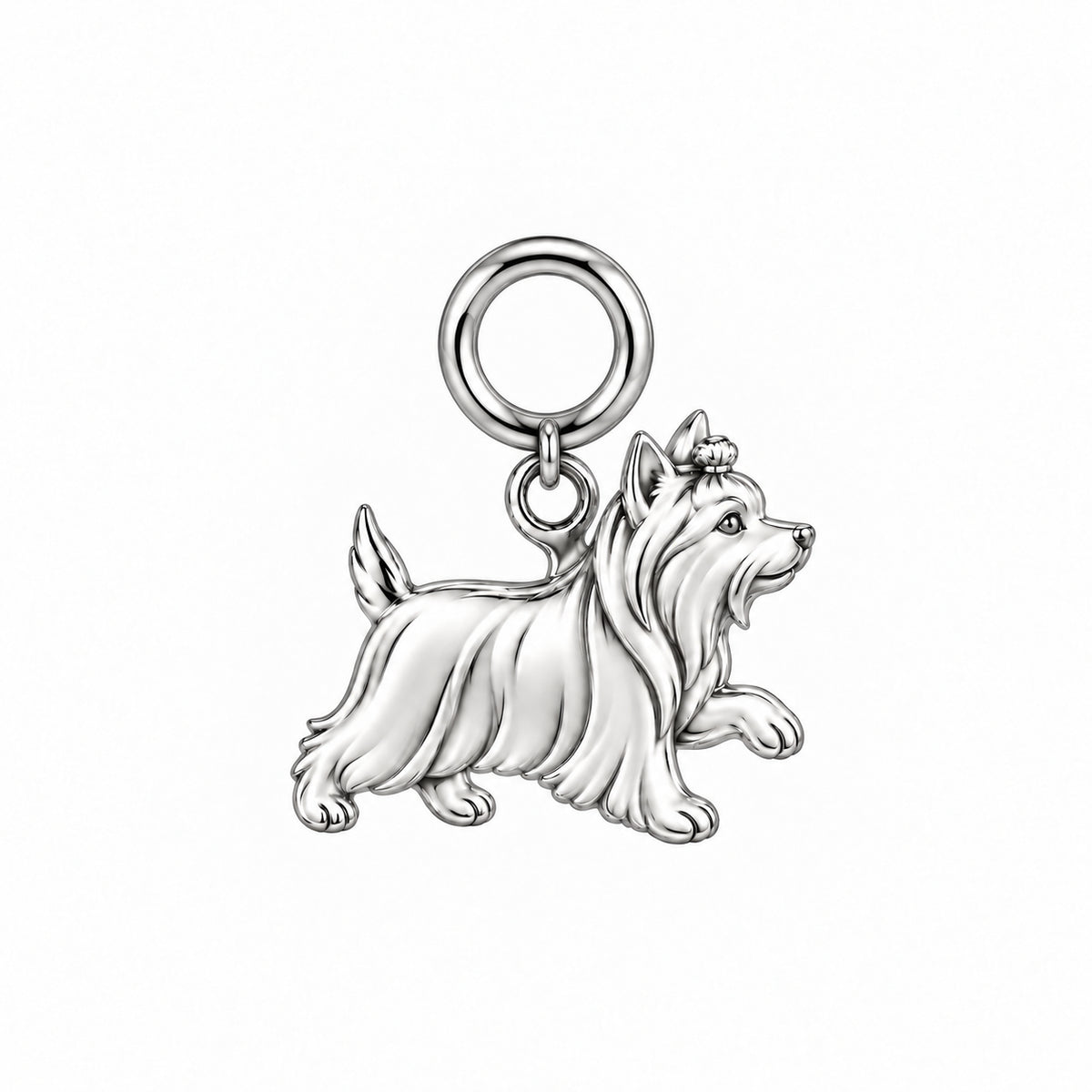 Yorkshire Terrier — Little Joy Charm and Polyester Cord Bracelet Set — Silver
