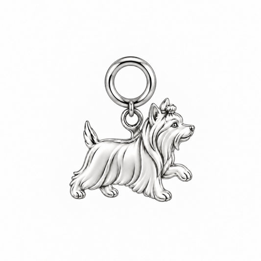 Yorkshire Terrier — Little Joy Charm and Polyester Cord Bracelet Set — Silver