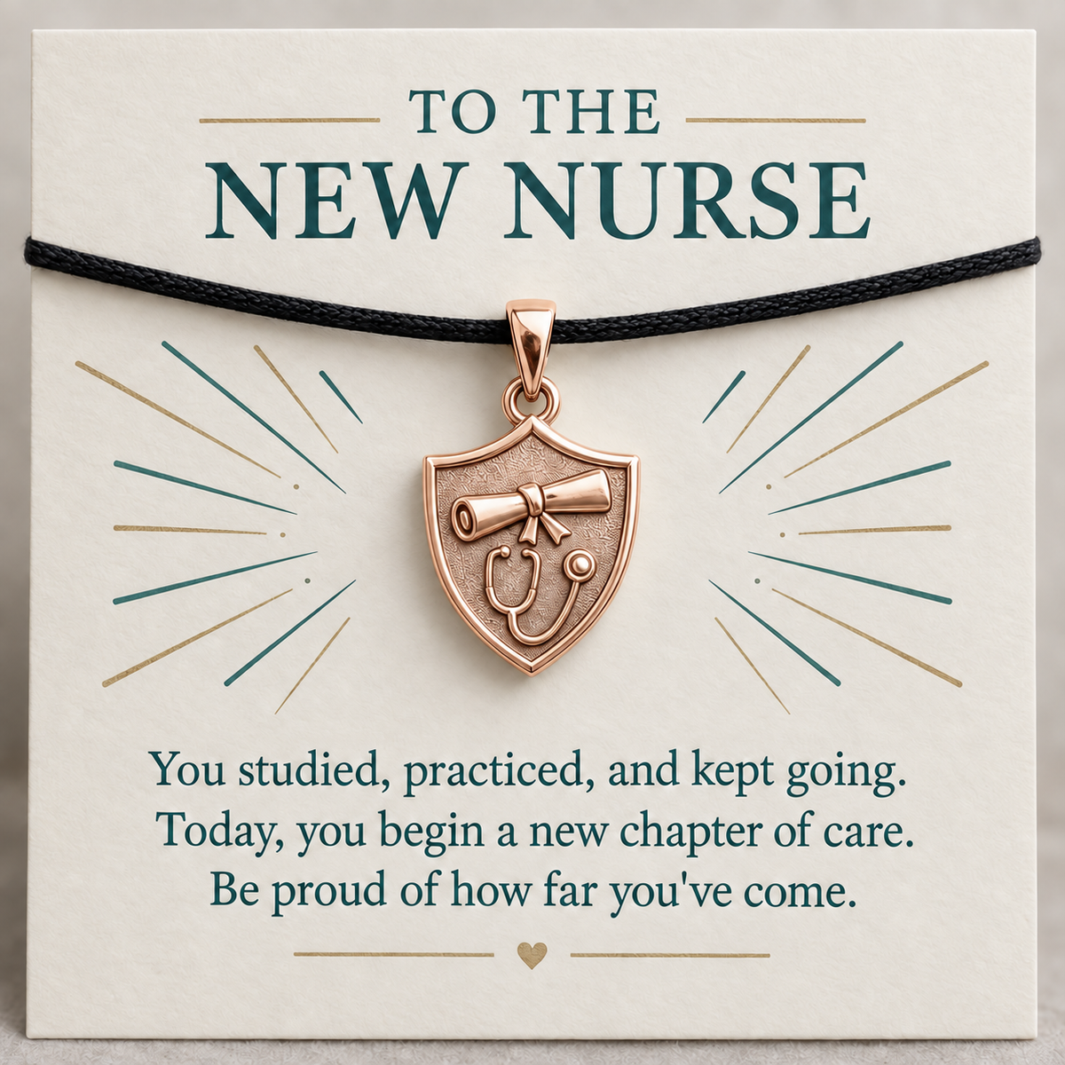 New Nurse Milestone Charm Gift | rose | 1bf87cd92c1b66d1ad214a7c5367ead1e0f32c3f4ab147f6625c6cc90b933e02