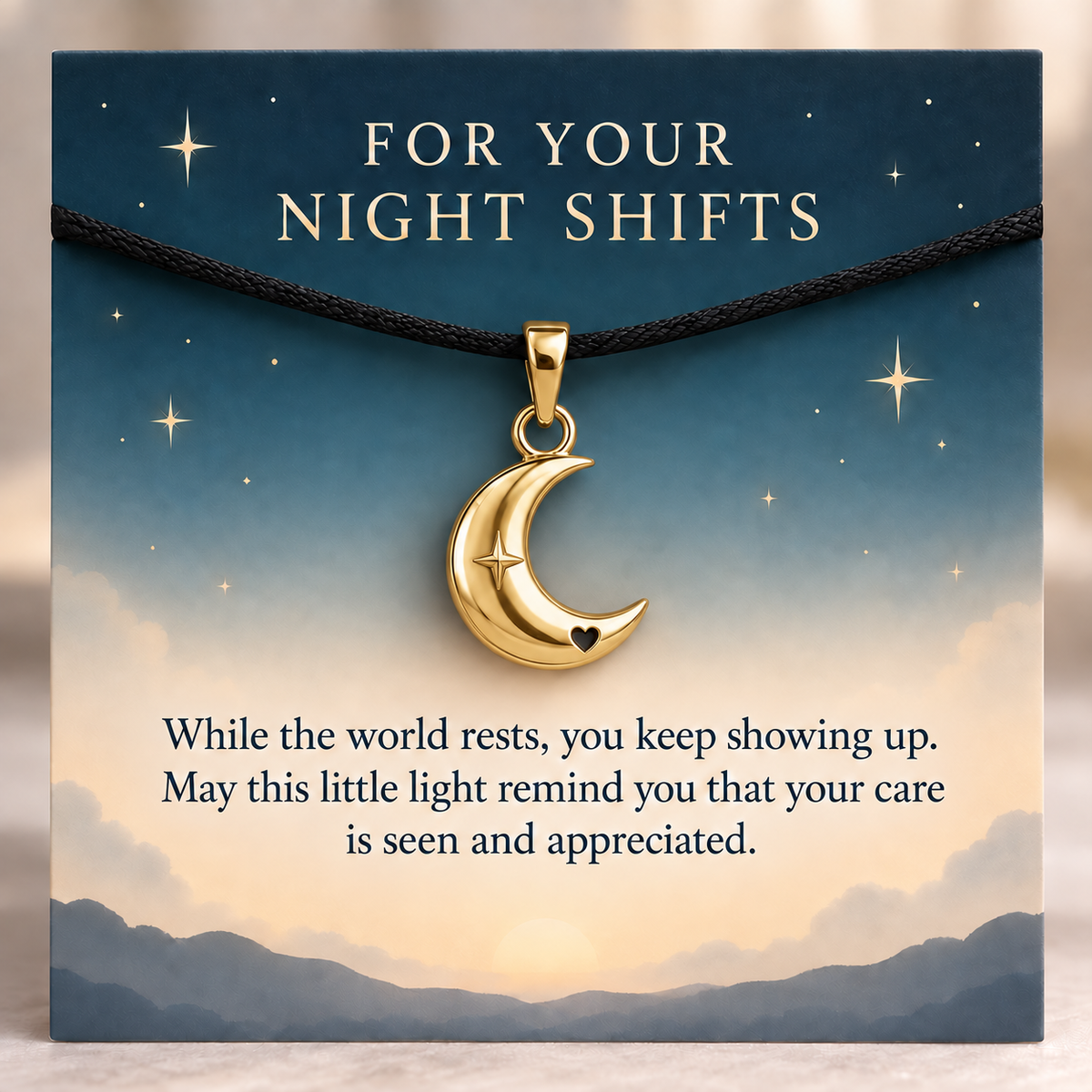 Night Shift Nurse Moon Charm Gift | gold | 842542b9906d805d4a3fda691cbe783290d138bbe696ab36a8a21553ff0bc8f1