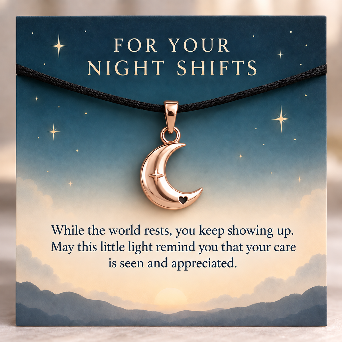 Night Shift Nurse Moon Charm Gift | rose | c840749ed89ee18d658ad457383ca8846a38ed588461c0240f281b8e68abaf82