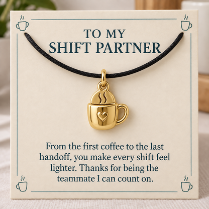 Nurse Shift Partner Coffee Charm Gift | gold | 577cf446b5a9029c2dc6044ec8c9b166c9b5f5c44fd12faf6270cfd25bdf6dcd