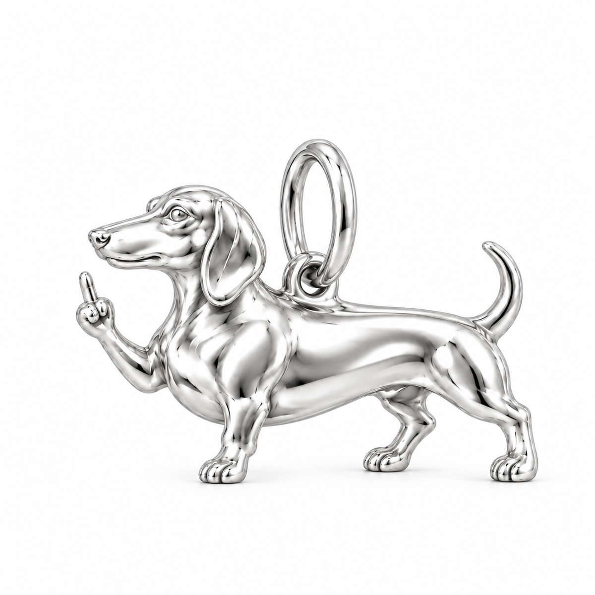 Dachshund - smooth coat — Sassy Paws Charm — Silver
