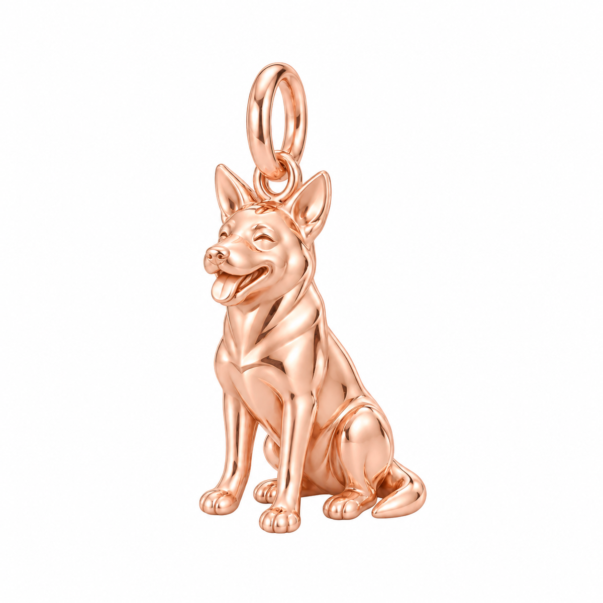 Australian Cattle Dog — Happy Pup Charm and Polyester Cord Bracelet Set — Rose Gold