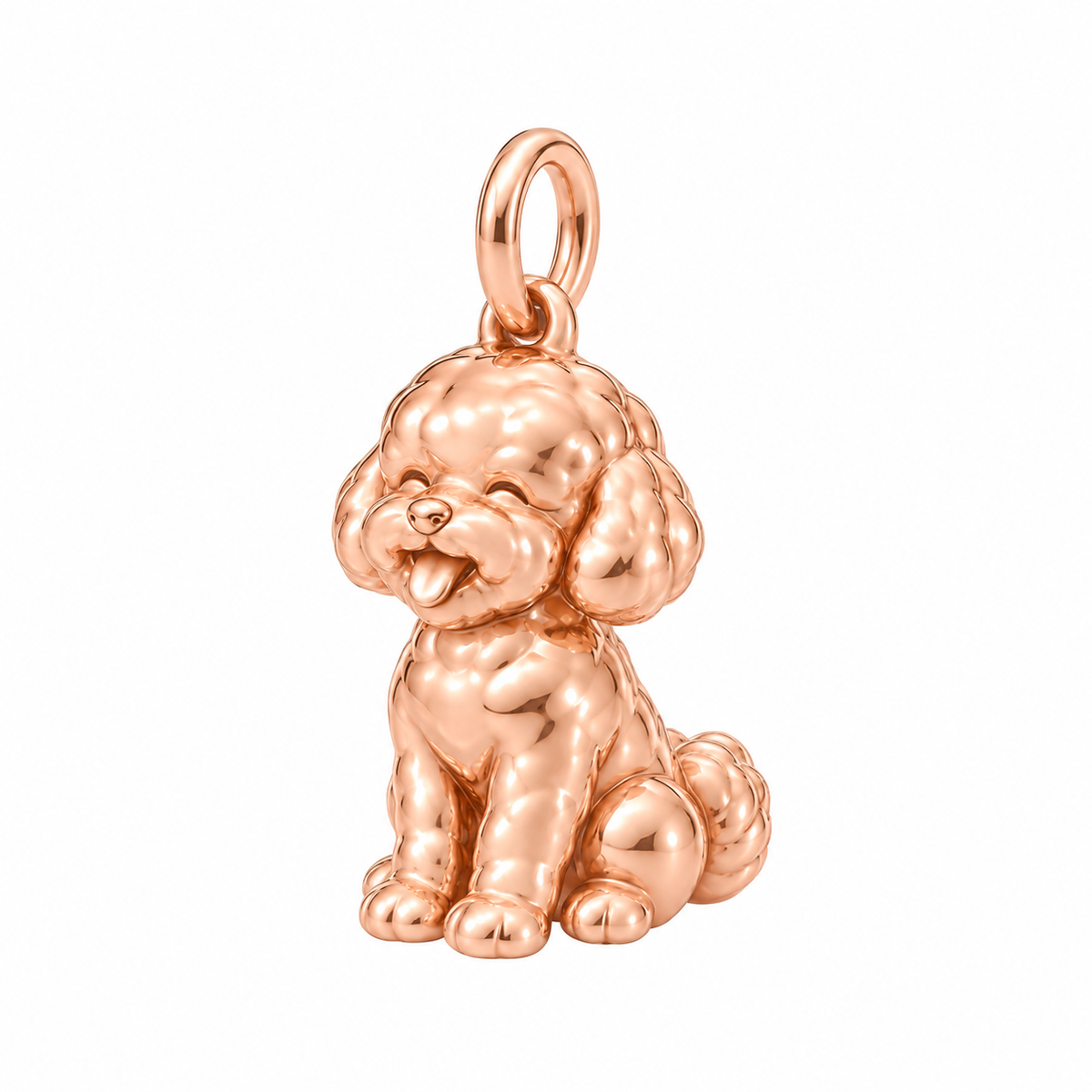 Bichon Frise — Happy Pup Charm and Polyester Cord Bracelet Set — Rose Gold