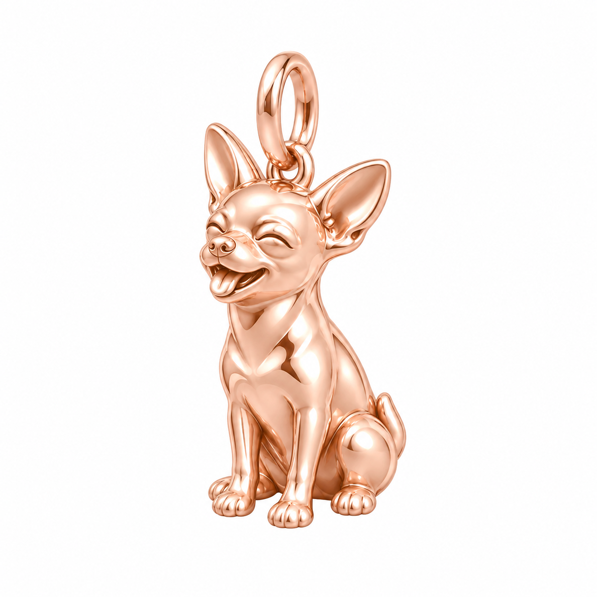 Chihuahua - short hair — Happy Pup Charm and Polyester Cord Bracelet Set — Rose Gold