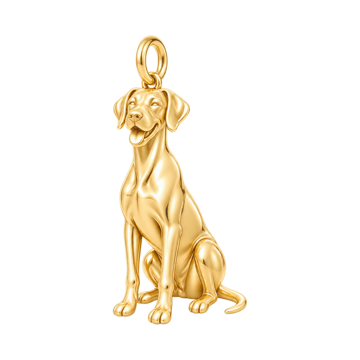 Great Dane - natural ears — Happy Pup Charm and Polyester Cord Bracelet Set — Gold