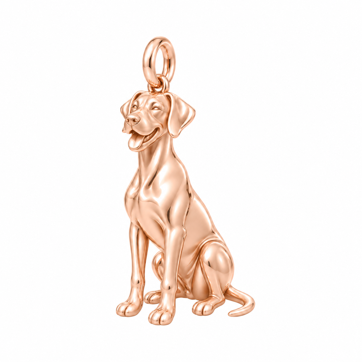 Great Dane - natural ears — Happy Pup Charm and Polyester Cord Bracelet Set — Rose Gold