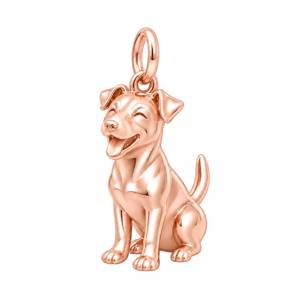 Jack Russell Terrier — Happy Pup Charm and Polyester Cord Bracelet Set — Rose Gold