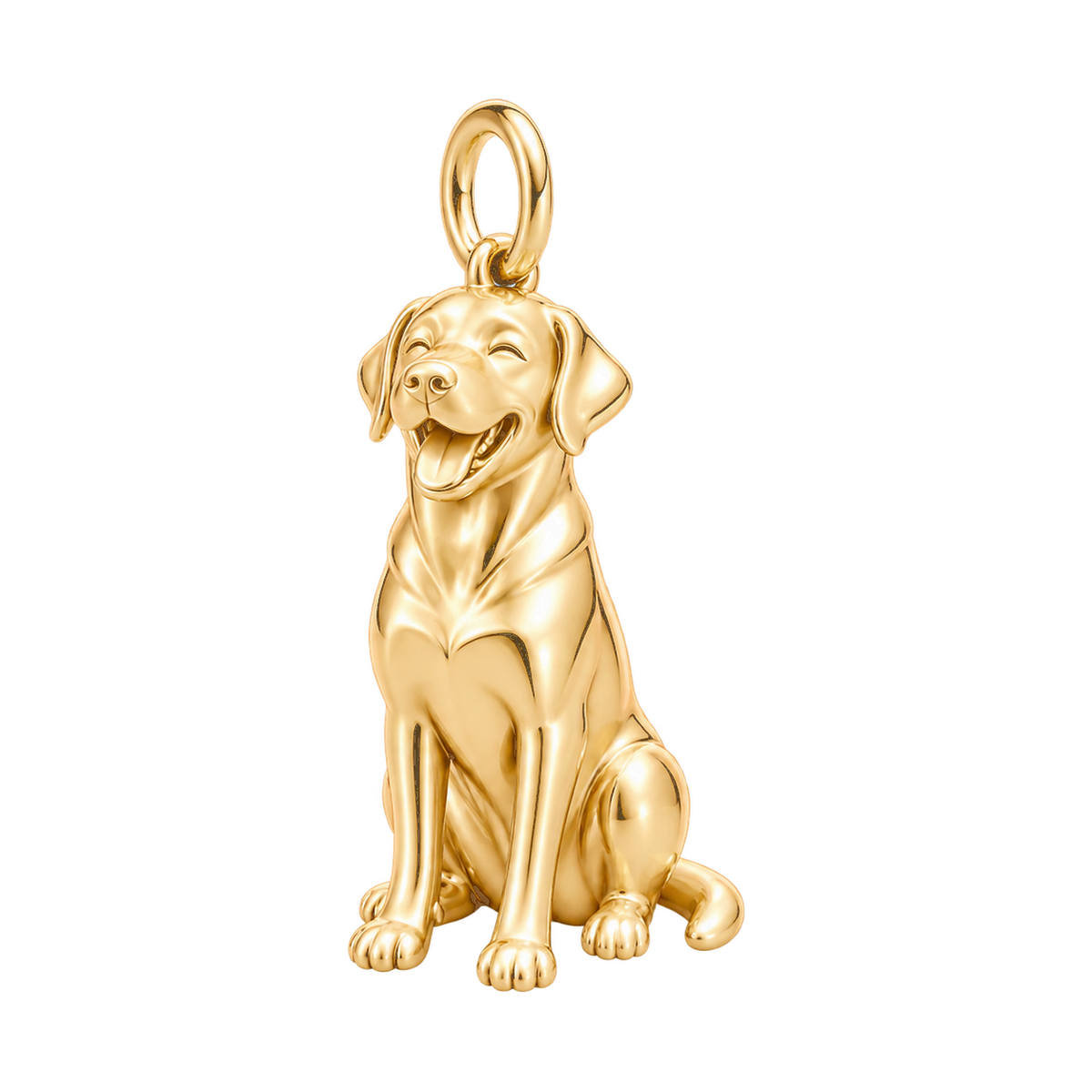 Labrador Retriever — Happy Pup Charm and Polyester Cord Bracelet Set — Gold