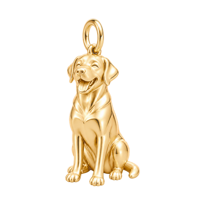 Labrador Retriever — Happy Pup Charm and Polyester Cord Bracelet Set — Gold