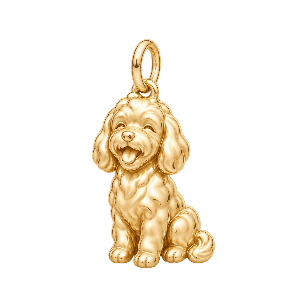 Maltipoo — Happy Pup Charm and Polyester Cord Bracelet Set — Gold