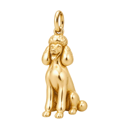 Poodle - standard — Happy Pup Charm and Polyester Cord Bracelet Set — Gold