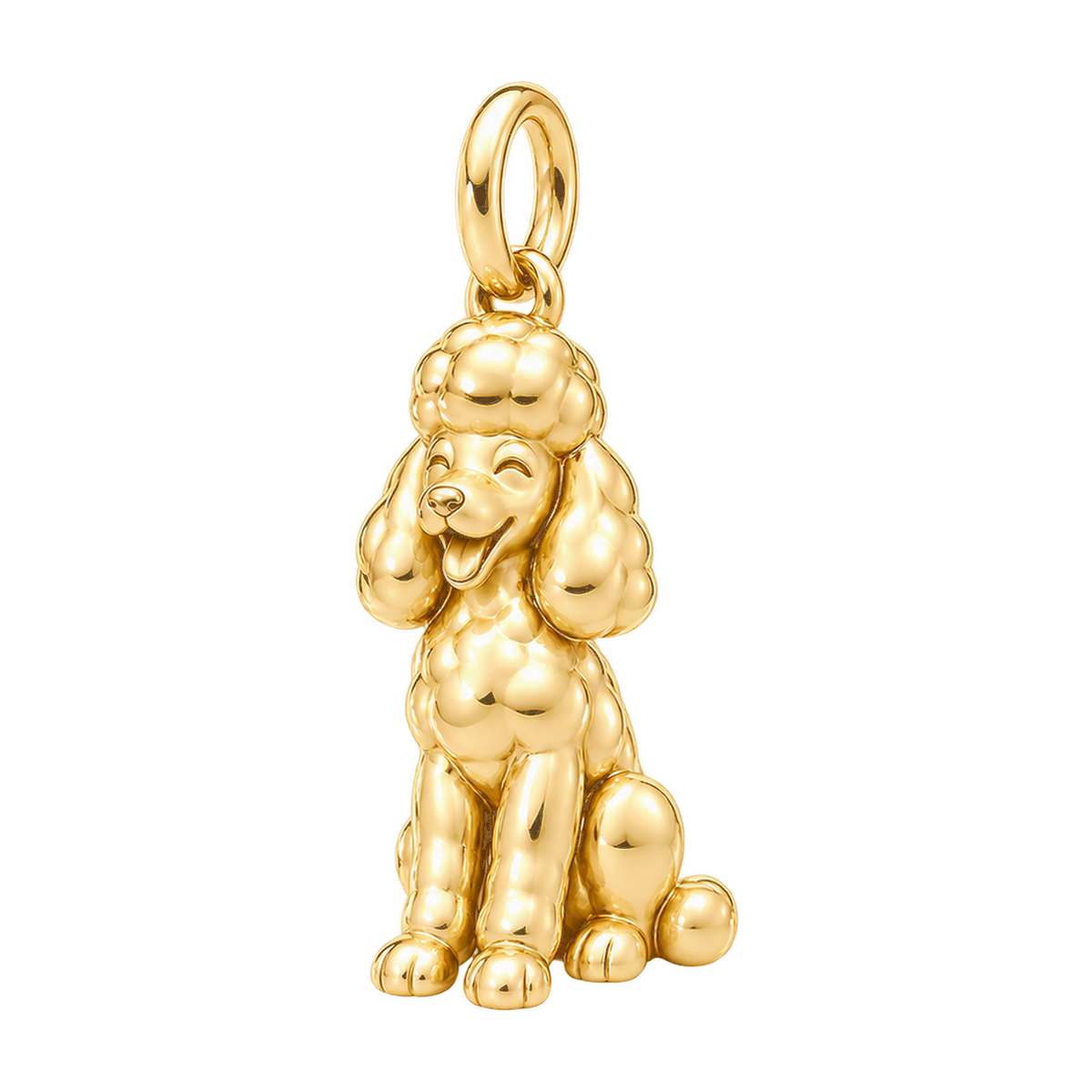 Poodle - toy — Happy Pup Charm and Polyester Cord Bracelet Set — Gold