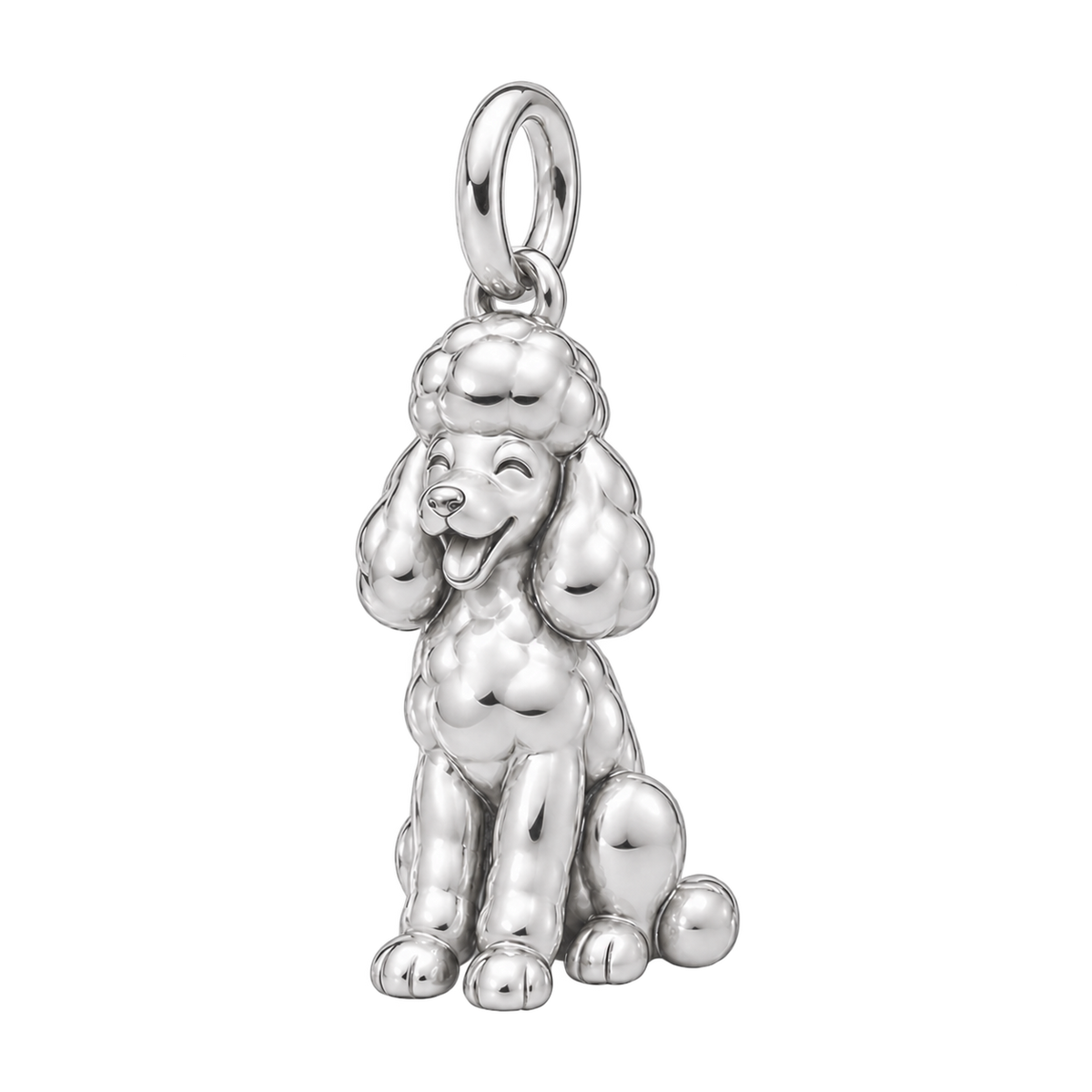 Poodle - toy — Happy Pup Charm and Polyester Cord Bracelet Set — Silver