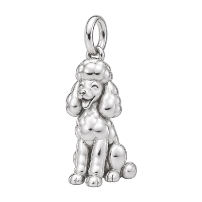 Poodle - toy — Happy Pup Charm and Polyester Cord Bracelet Set — Silver