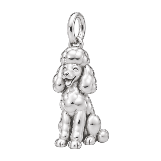 Poodle - toy — Happy Pup Charm and Polyester Cord Bracelet Set — Silver