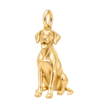Rhodesian Ridgeback — Happy Pup Charm and Polyester Cord Bracelet Set — Gold