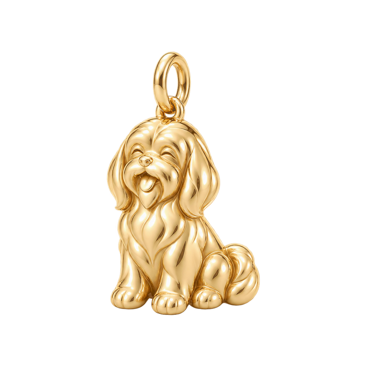 Shih Tzu - long coat — Happy Pup Charm and Polyester Cord Bracelet Set — Gold